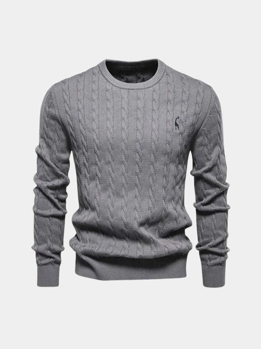 Cotton Crew Neck Pullover Sweater 